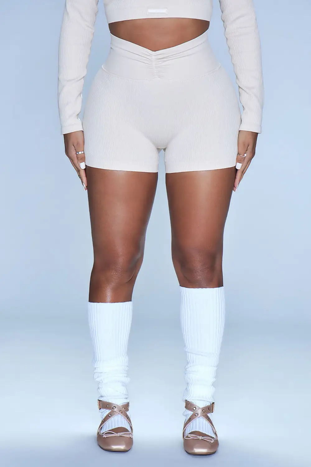 Coordination Seamless Ribbed Active Short - Brazilian Sand