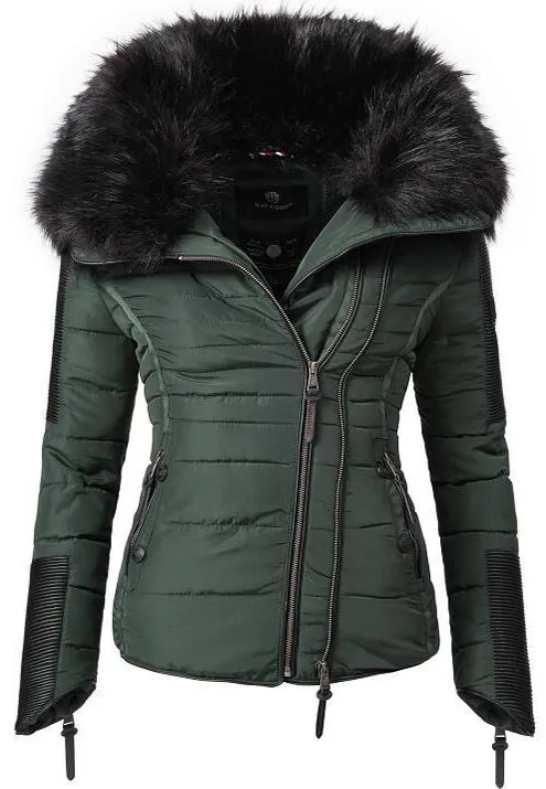 Women's short parka coat white