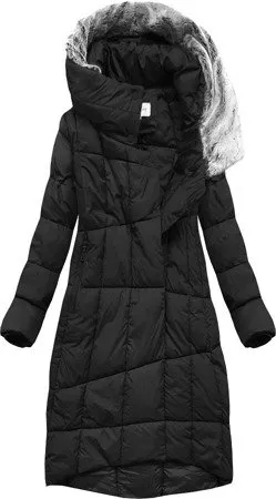 WOMEN'S LONG WINTER JACKET WITH BLACK HOOD