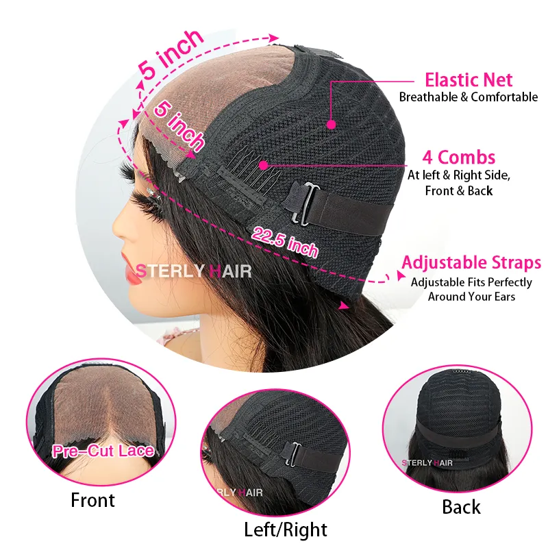 Sterly 250% High Density 13×6 Kinky Curly Human Hair Wig Super Thick Double Drawn 3c/4a Wig