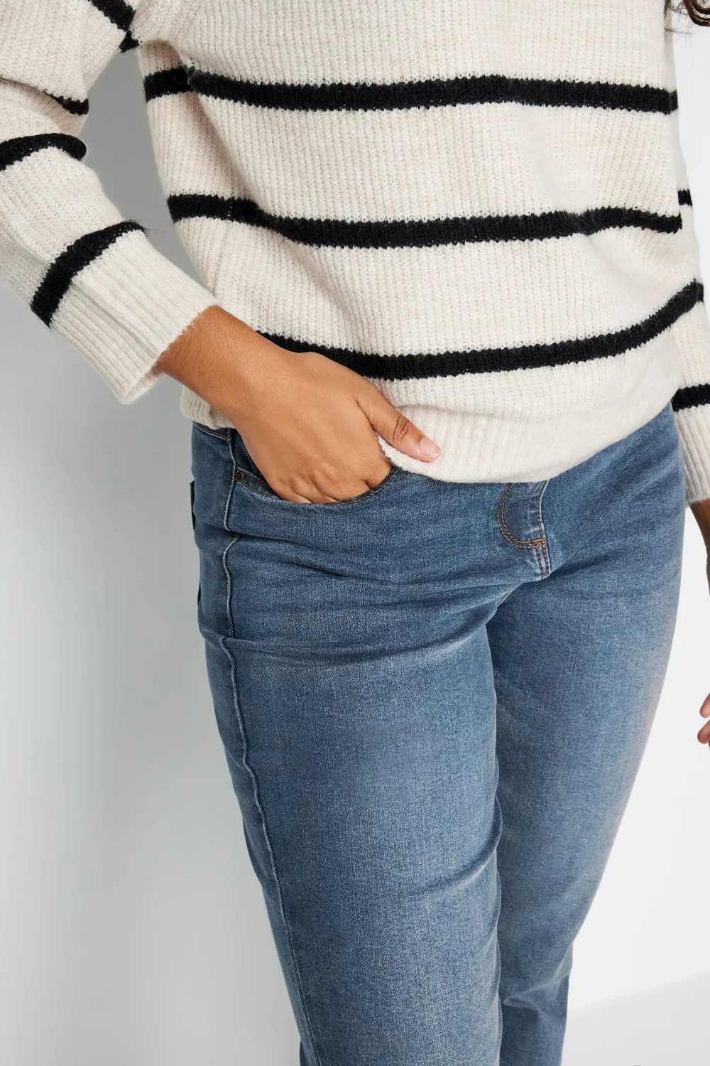 M&Co Blue Mid Wash Straight Leg Jeans