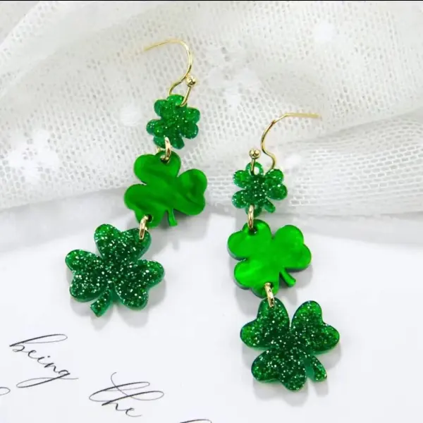 St. Patrick's Day Leaf Earrings