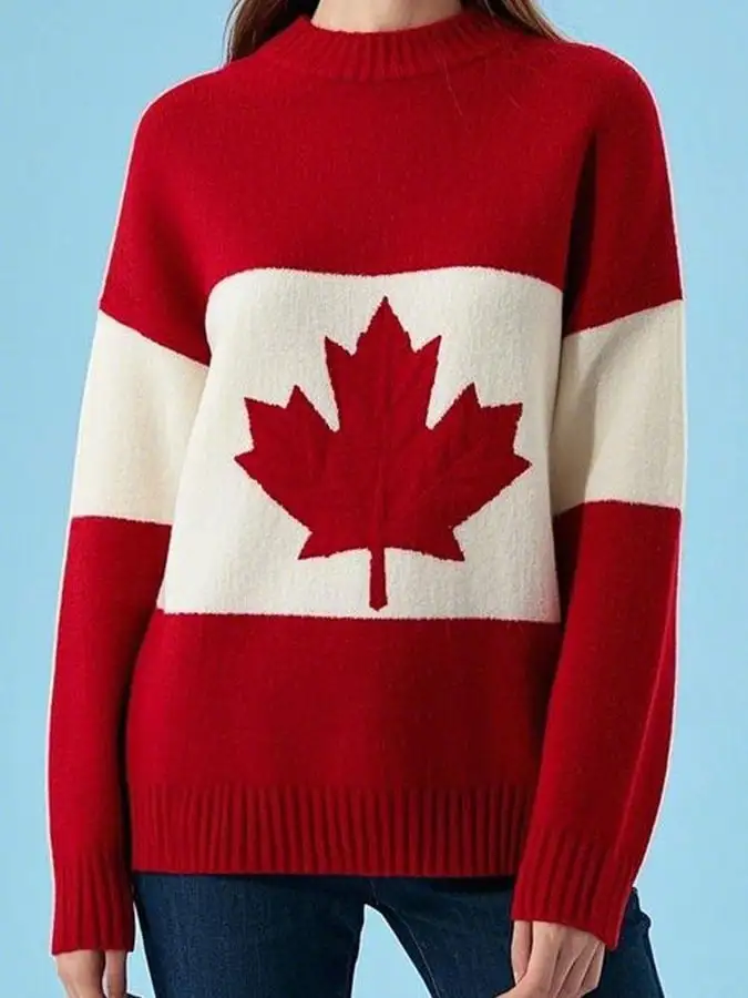 Womens Saint Canadian Maple Leaf Sweater