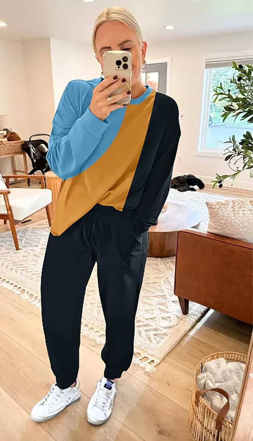 Lounge Sets for Women Two Piece Outfits Sweatsuits Sets Long Pant Loungewear Workout Athletic Tracksuits