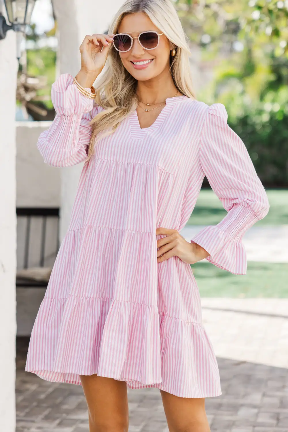 In Your Happy Place Striped Pink Striped Dress