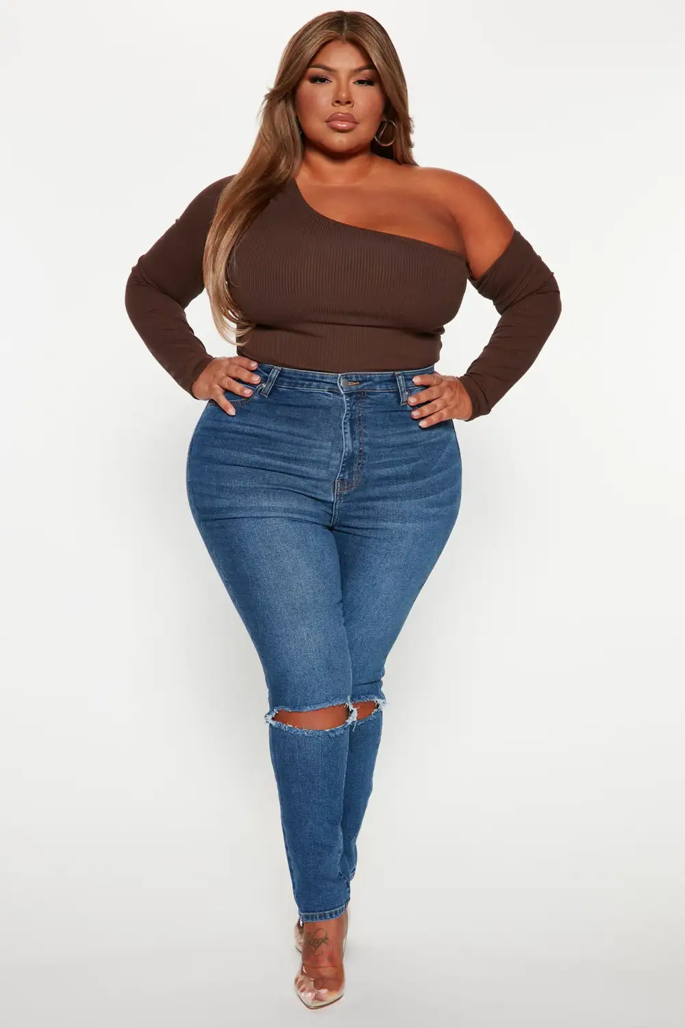 Lots Of Love Ripped Skinny Jeans - Dark Wash