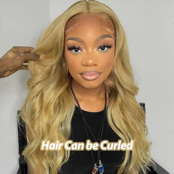 #27 Honey Blonde Body Wave Pre-pluckd Transparent Lace Human Wig With Baby Hair