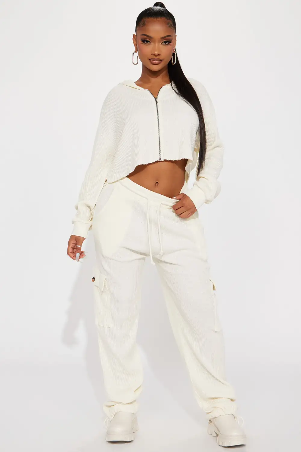 Blair Thermal Pant Set - Cream