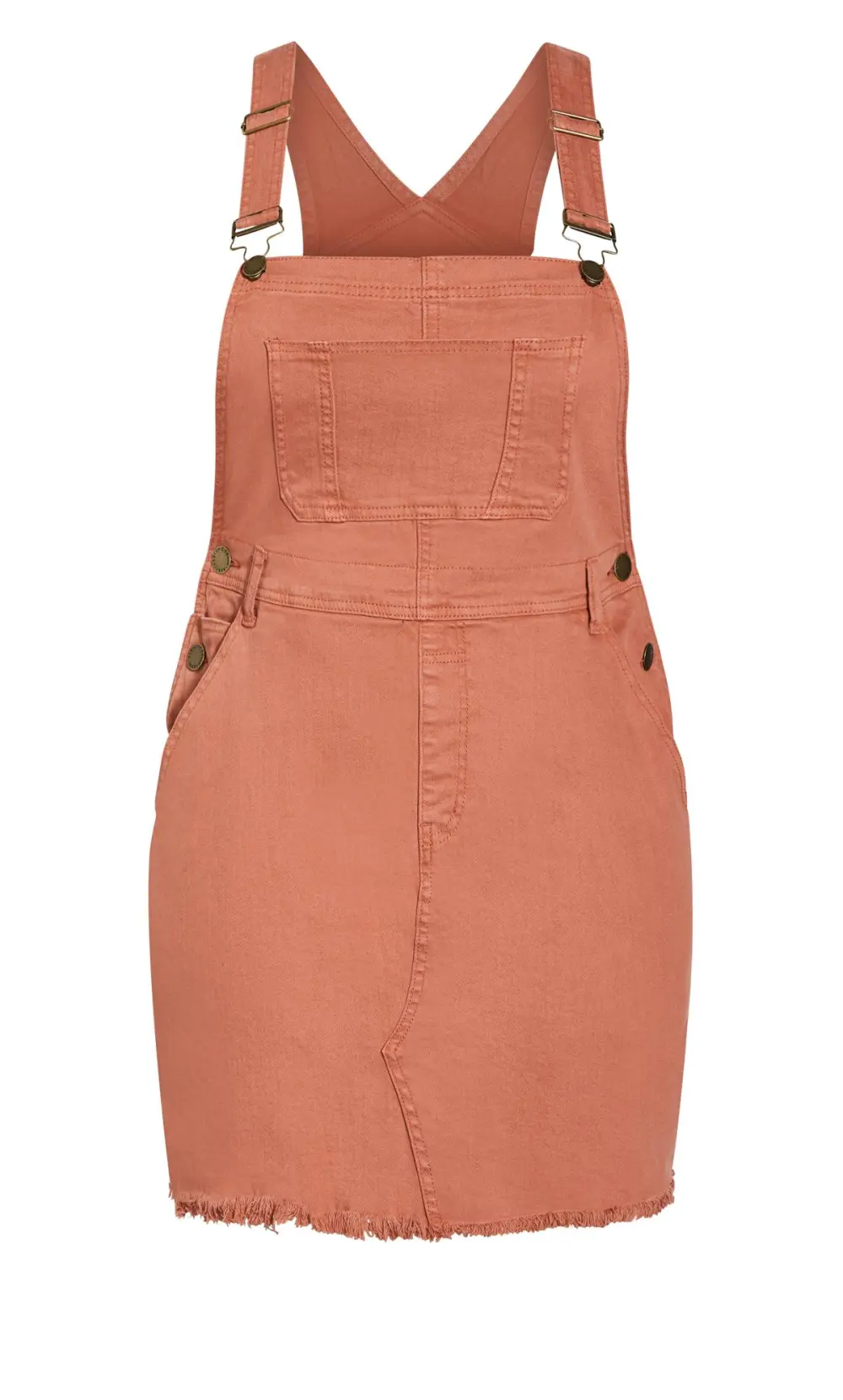 Evans Pink Denim Pinafore Dress
