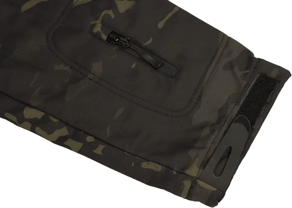 Men's Tactical Softshell Jacket Waterproof Fleece Hooded Hunting Coat