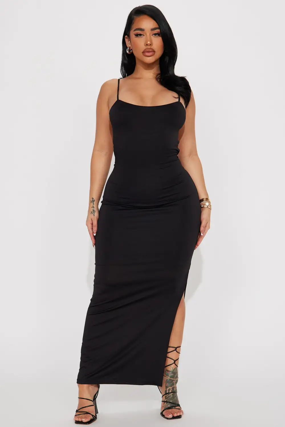Janie Backless Maxi Dress - Black