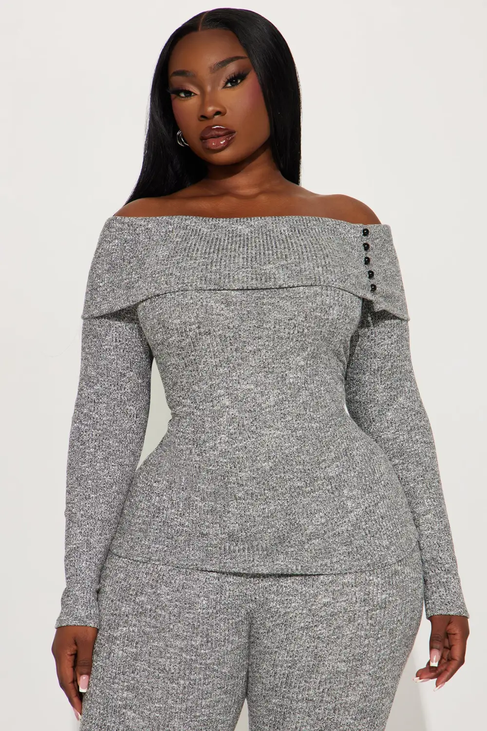 Chilly Nights Pant Set - Heather Grey