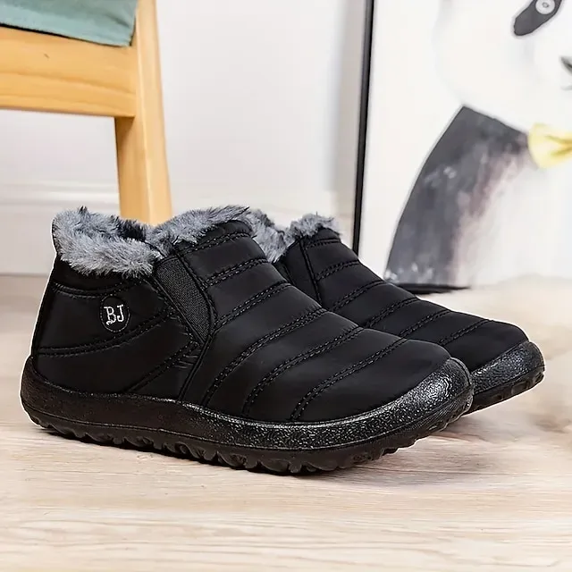 Women's Winter Warm Waterproof Ankle Boots, Insulated Fleece-Lined Non-Slip Snow Boots - Ideal for Outdoor Activities, Cold Weather, and Snowy Conditions