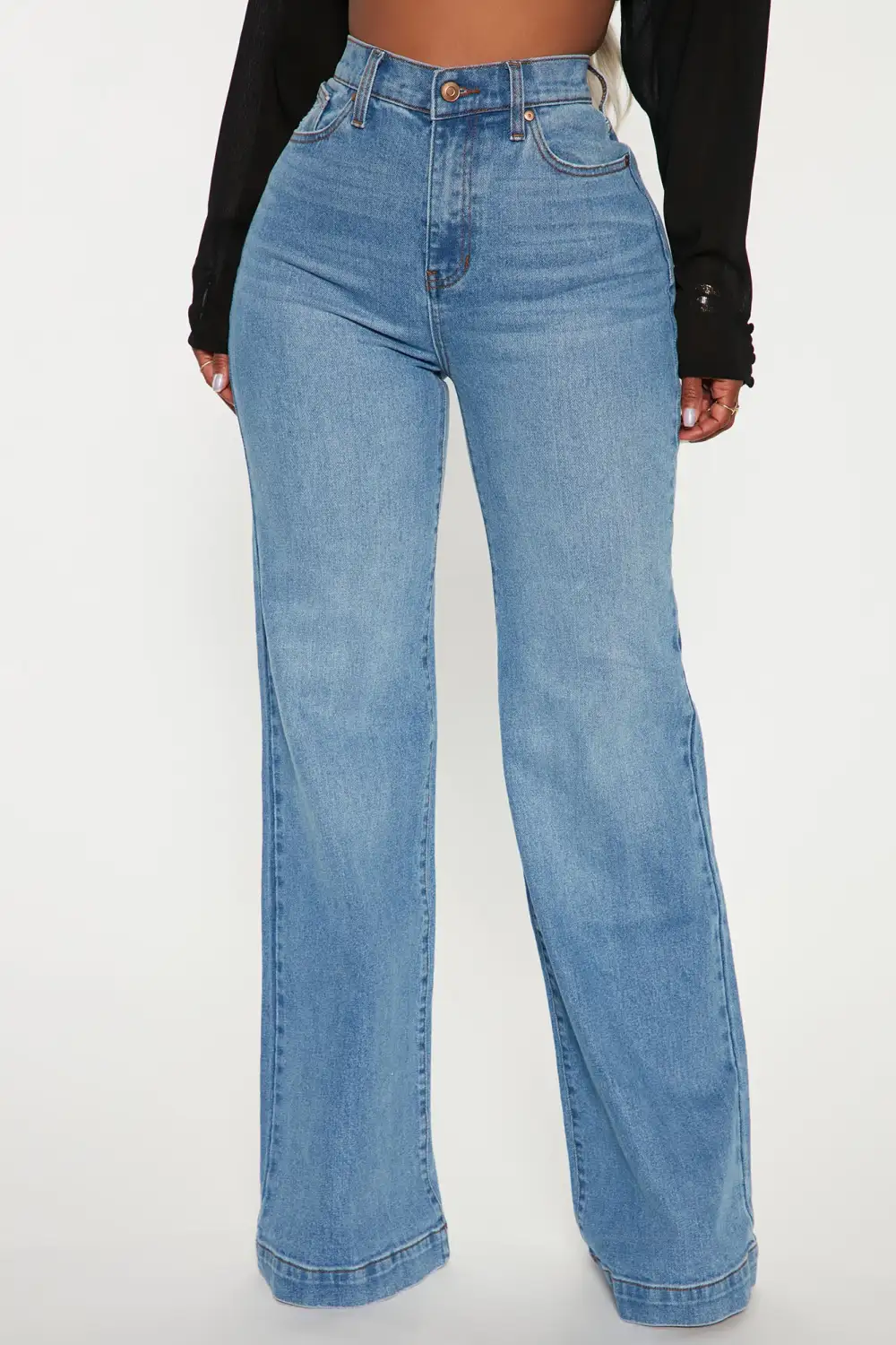 Bridge The Distance Wide Leg Jeans - Blue Wash