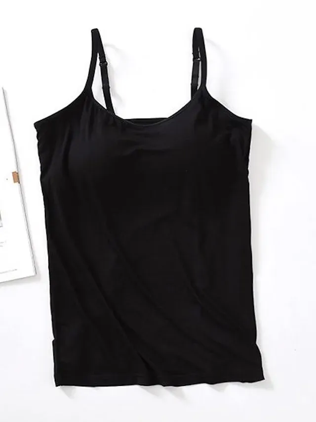 Women's Tank Top Basic Plain Regular Tops Sleeveless U Neck Regular Fit Casual Black White Pink Blue Khaki