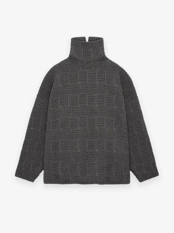 Wool Jacquard High Neck Sweater