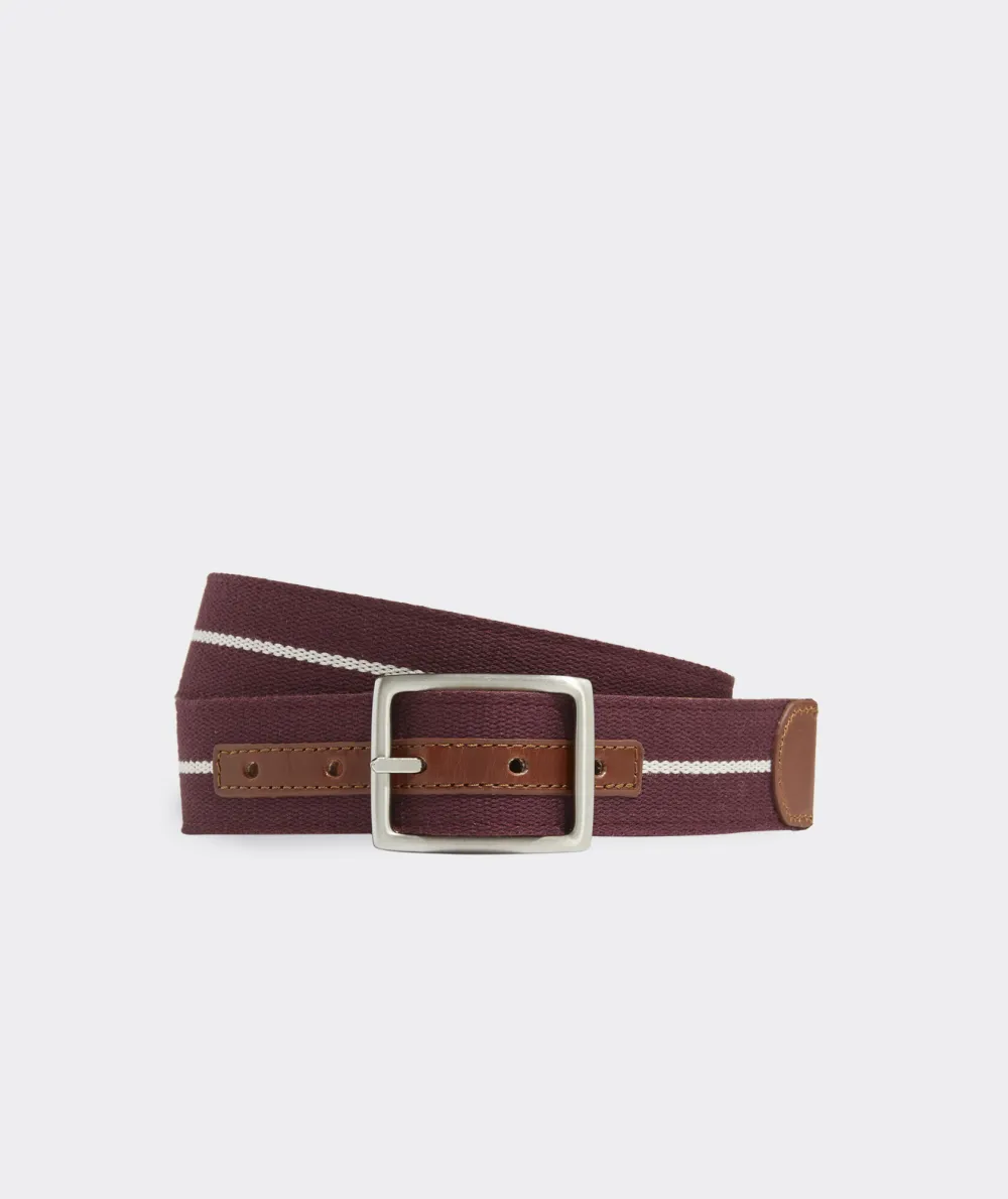 Leather & Webbing Reversible Belt