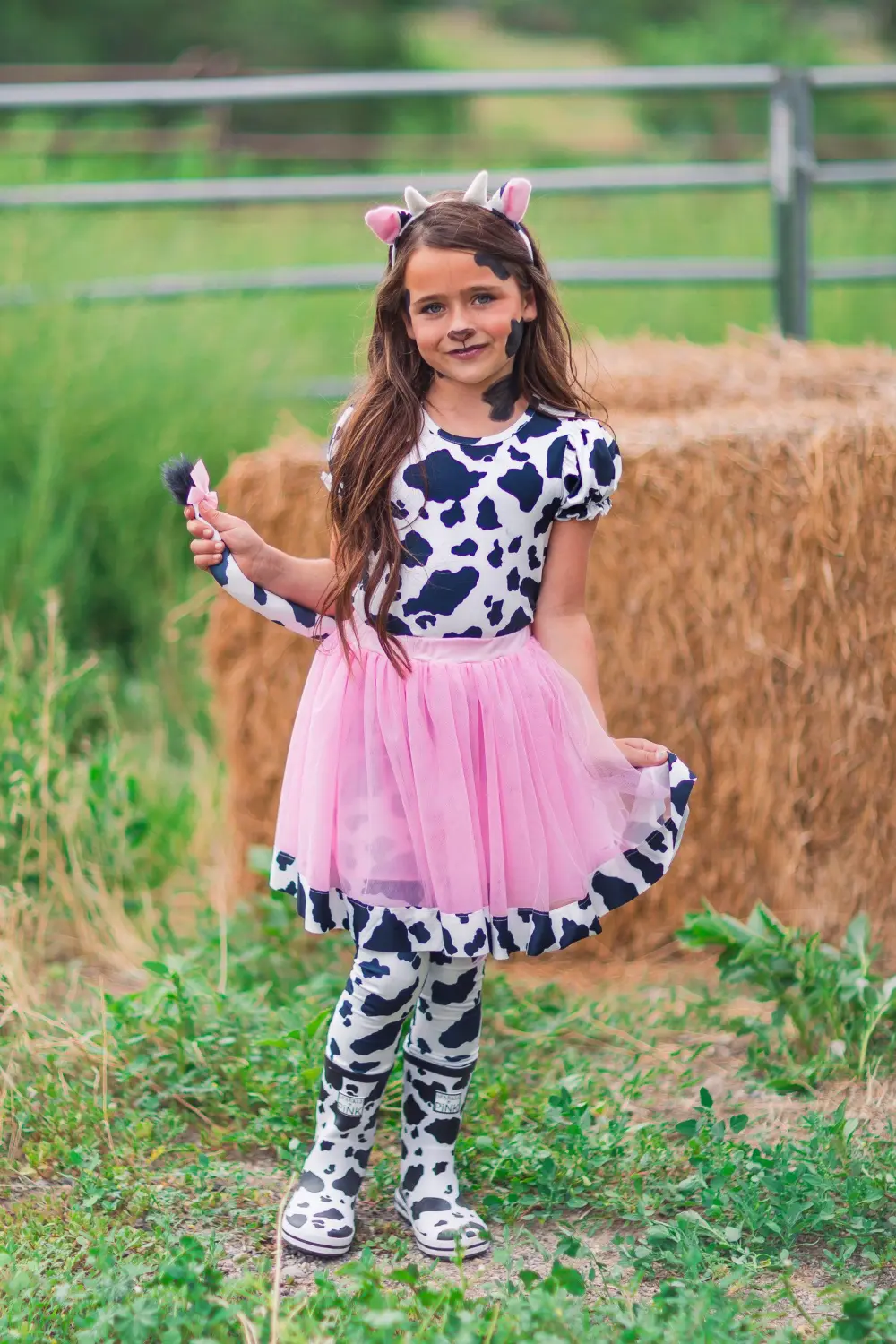 Pink Cow Costume - 5 Piece Set