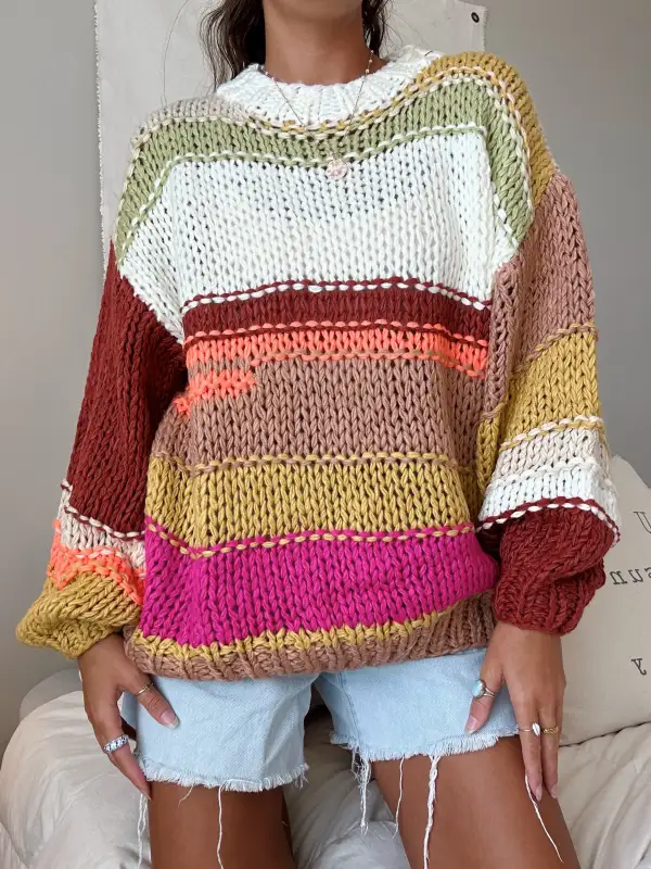 COLORS OF FALL CROCHET SWEATER