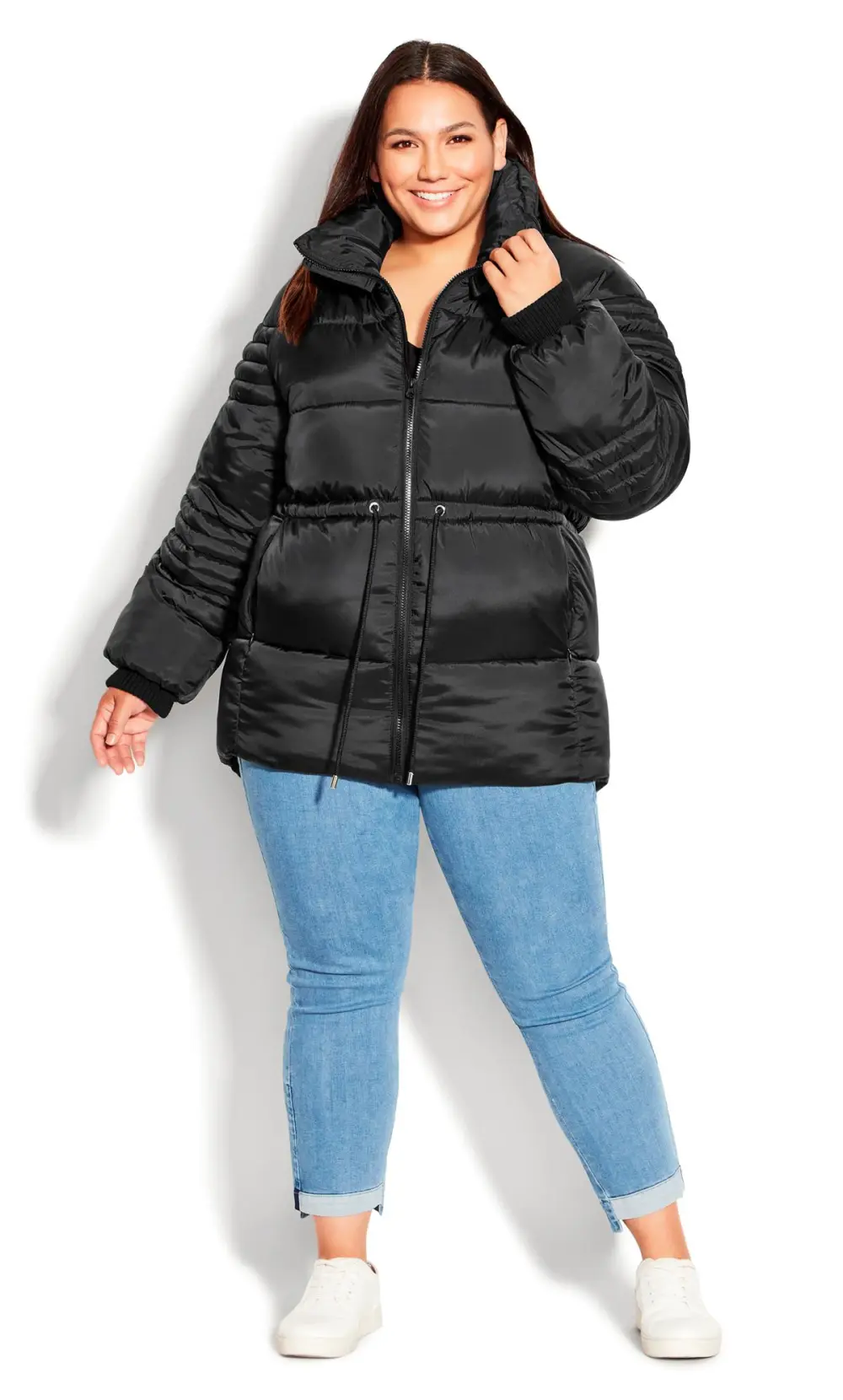 Evans Black Puffer Coat