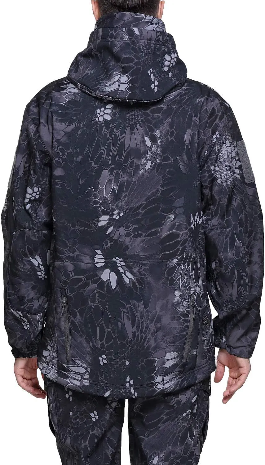 Men's Military Tactical Jackets Softshell Winter Warm Fleece Hooded Coat Outdoor Hiking Hunting Jacket