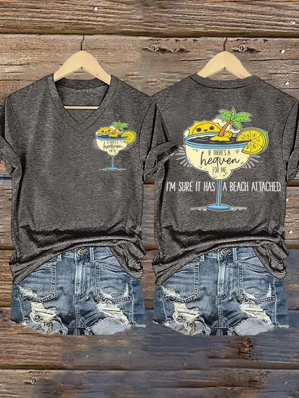 Women's If There'S A Heaven For Me I'M Sure It Has A Beach Attached T-Shirt
