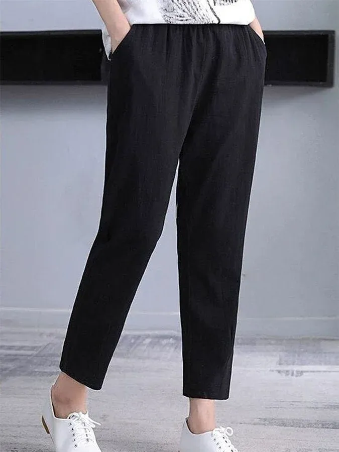 Cotton And Linen Summer Loose Casual Pants