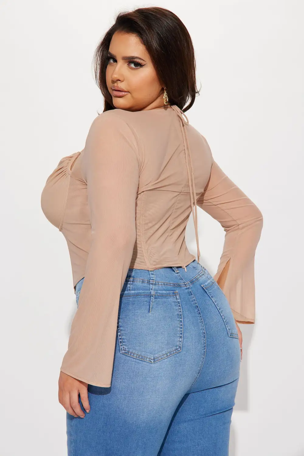 Melanie Mesh Corset Top - Nude