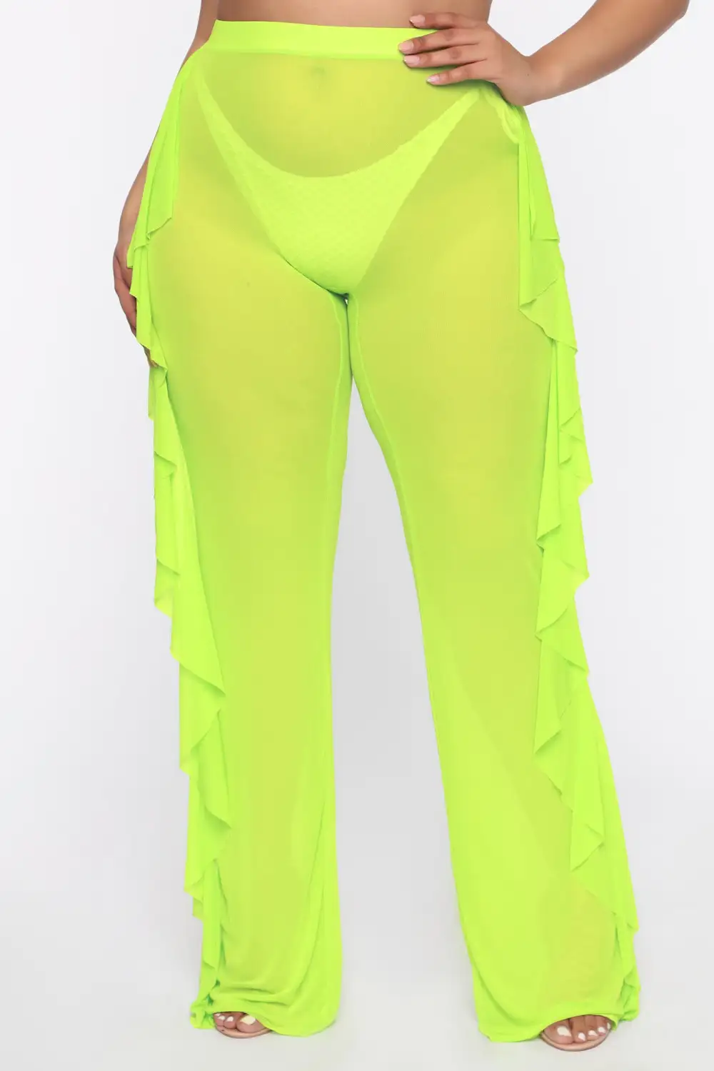 Sunshine See Through Cover Up Pant - Lime