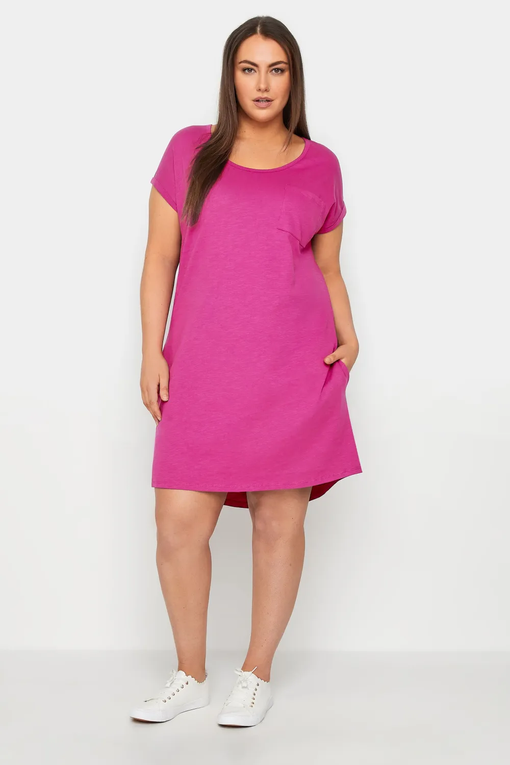 Evans Pink Pocket Casual Dress