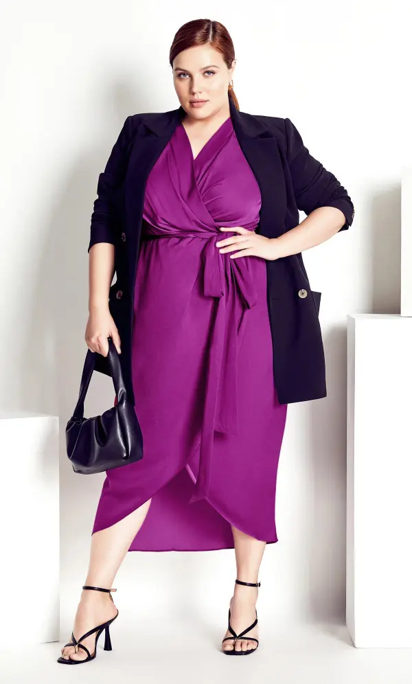 Evans Pink Opulent Elbow Sleeve Dress