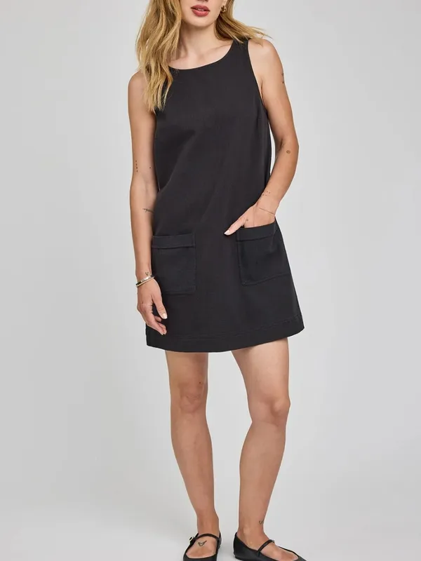 Button Front Sleeveless Mini Dress