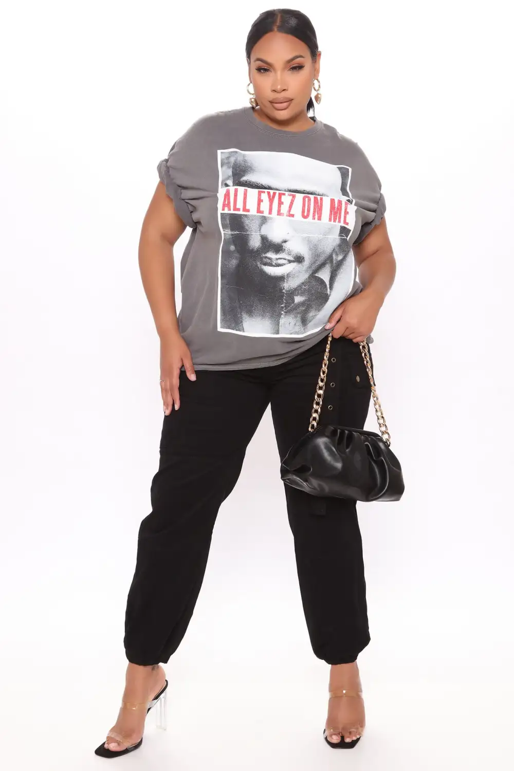 All Eyes On Me Top - Charcoal