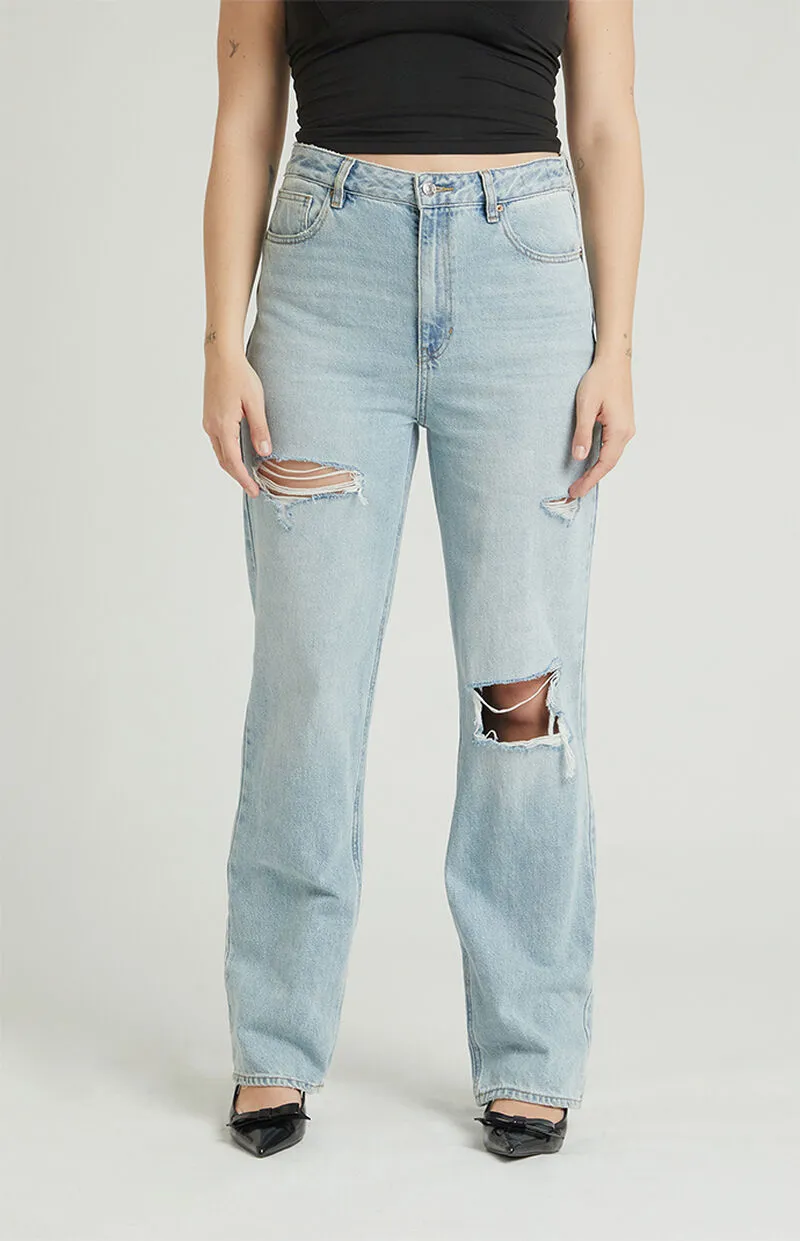 PacSun Light Indigo Ripped '90s Boyfriend Jeans