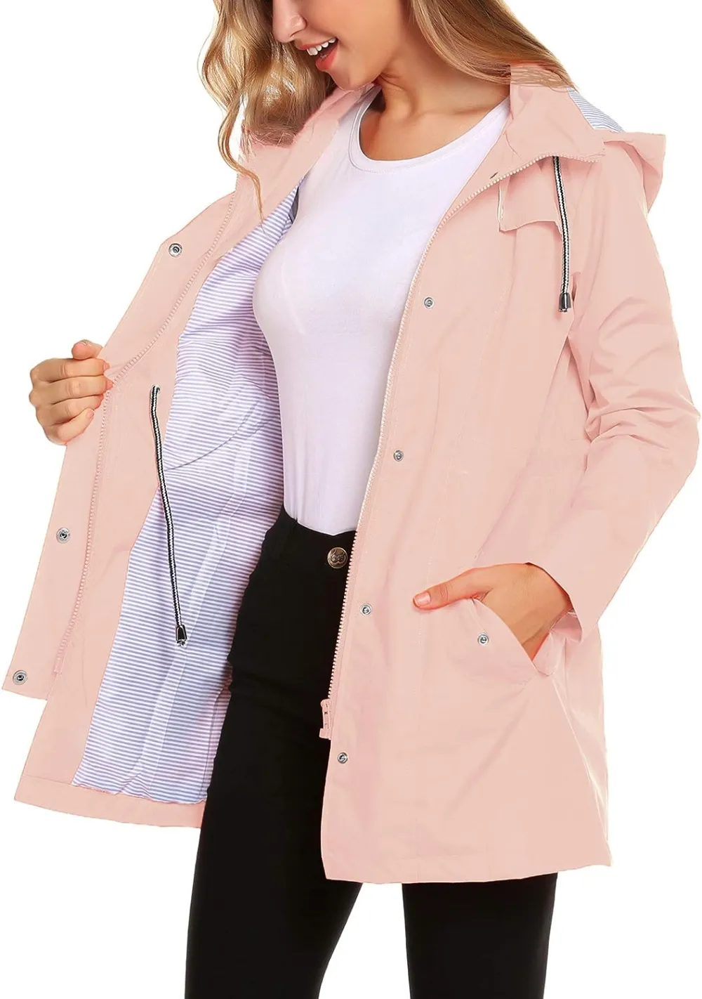 Womens Lightweight Hooded Waterproof Active Outdoor Rain Jacket S-XXL