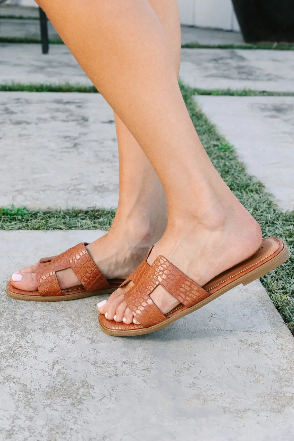 Make Your Move Tan Slide Sandals