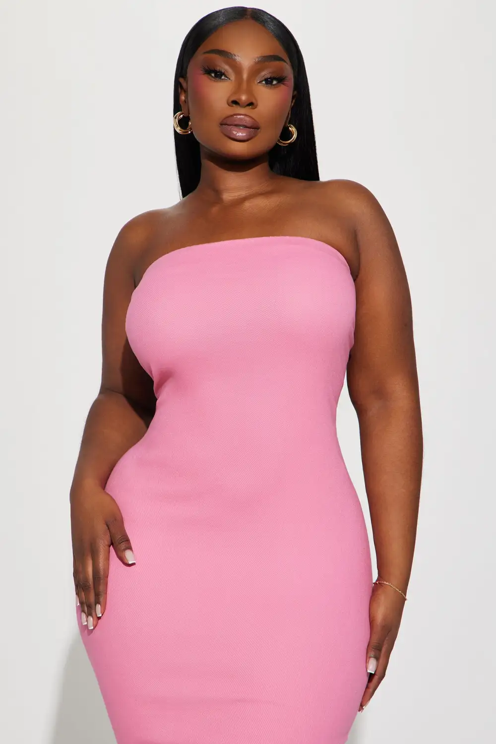 Cayleigh Denim Maxi Dress - Pink