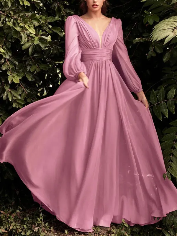 Airy chiffon party dress for women