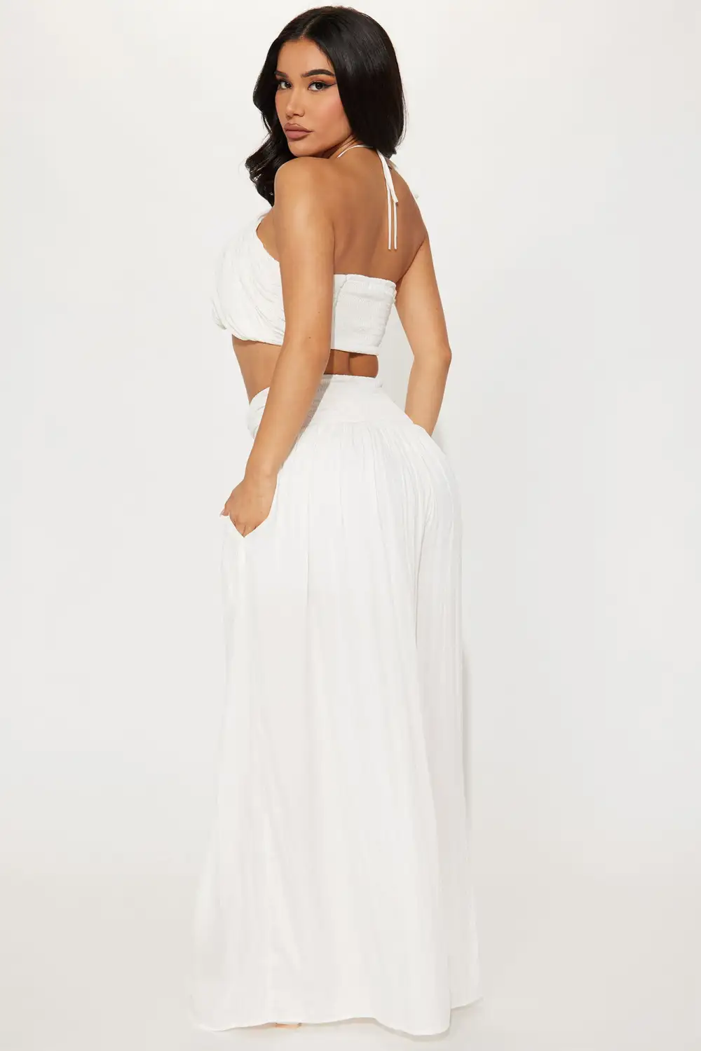 Vacation Is Calling Pant Set - White