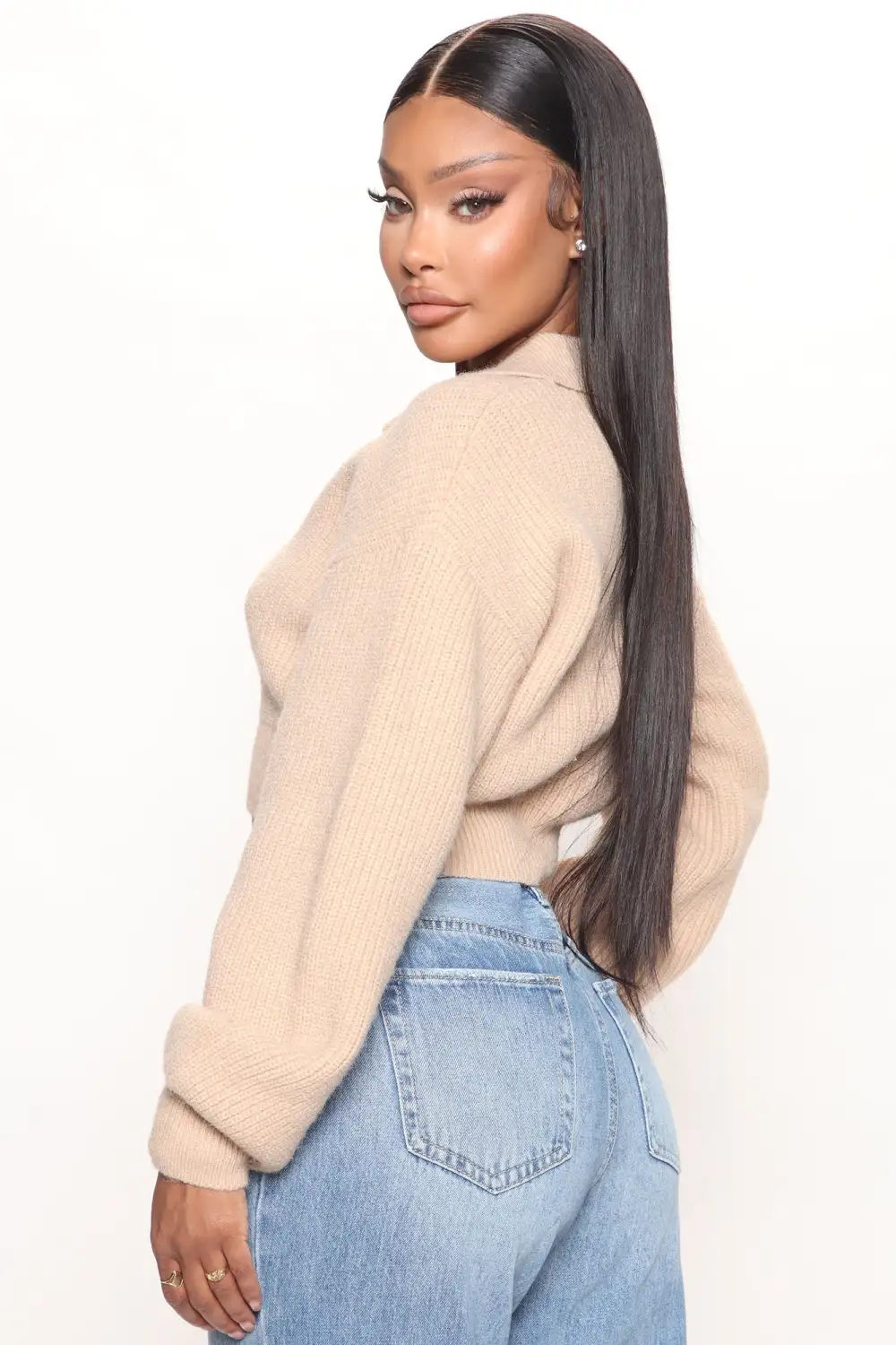 Got Me Going Collared Sweater - Taupe