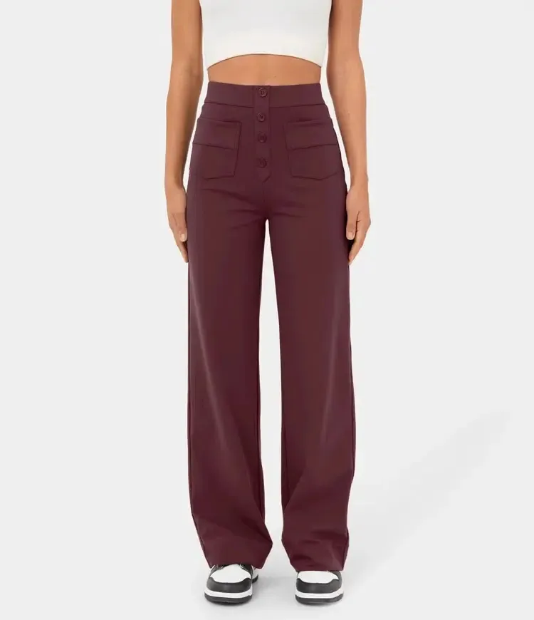 High-waisted, loose-fitting, comfortable, casual straight-leg pants🔥🔥