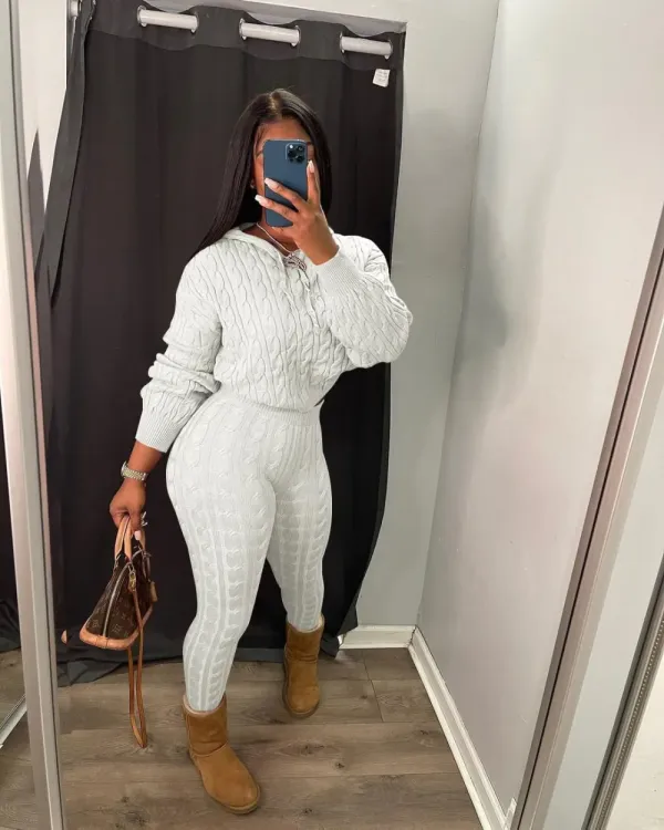 Knit Two Piece Outfits For Women Sweater Sets