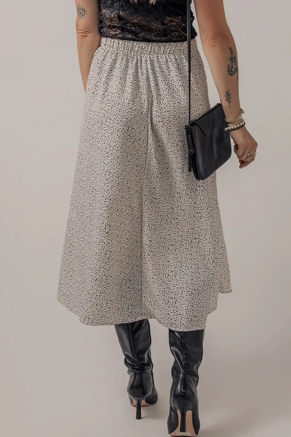Midi Print High Waist Skirt