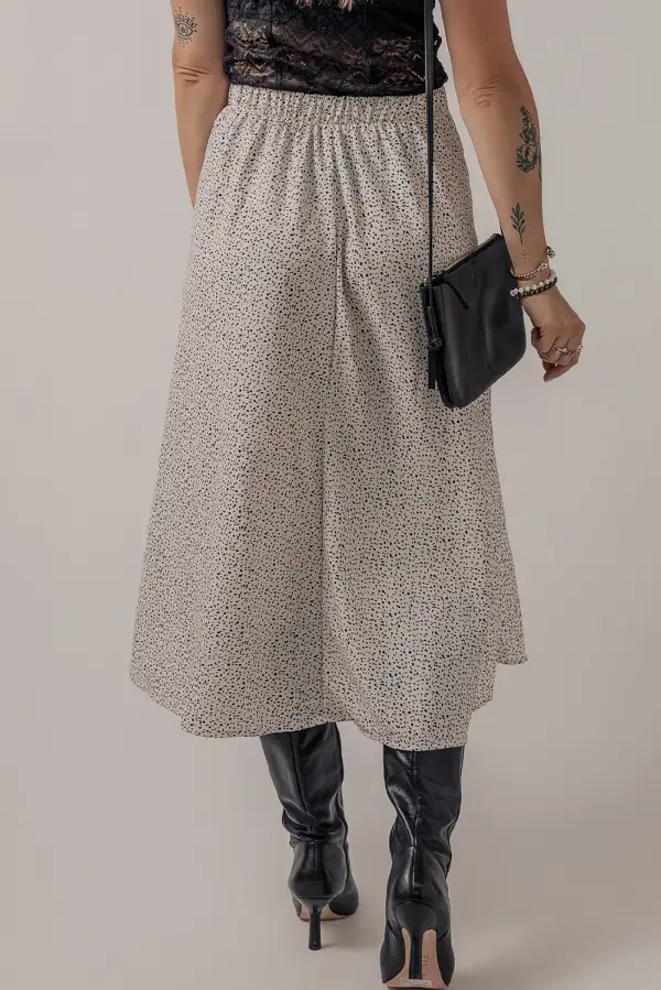 Midi Print High Waist Skirt
