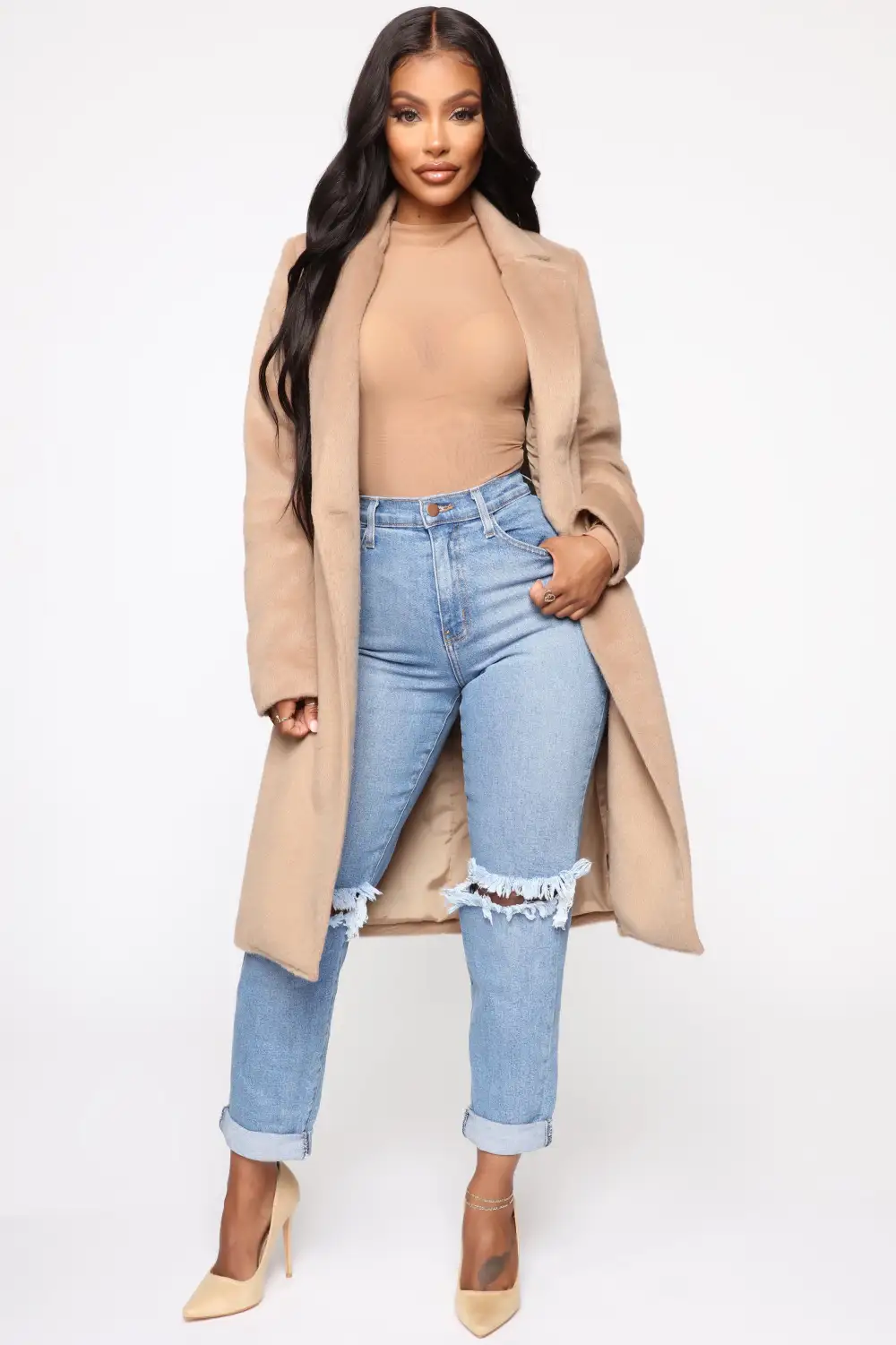 It's A Long Story Coat - Taupe