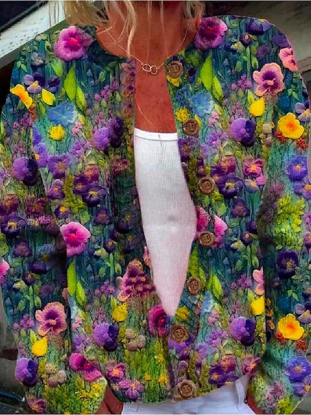 Women's Sweater Daily Graphic Crew Neck Print Long Sleeve Regular Tops Knit Weekend Pink Khaki Fall Winter