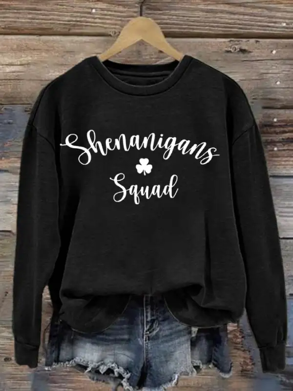 Women's St. Patrick's Day Shenanigans Squad Print Sweatshirt