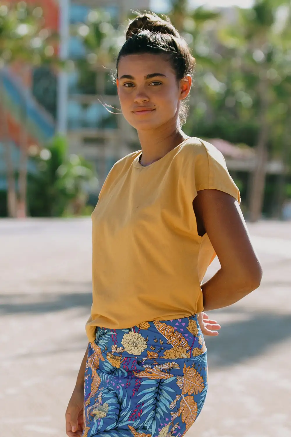 Honeygold Cap-Sleeve Crewneck Top-Honeygold