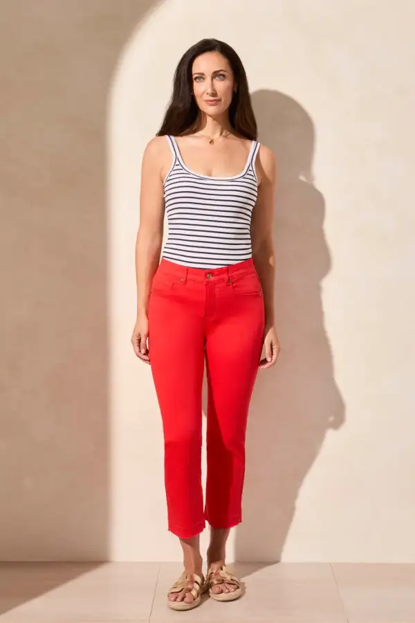 Sophia Curvy 25 Inch Flared Jeans With Released Hem-Bayberry