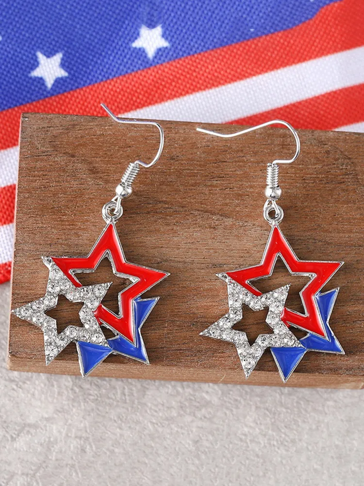 American Independence Day Art Earrings